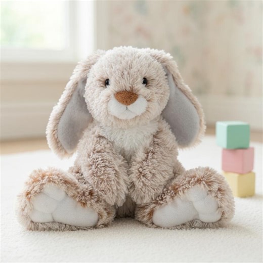 Fluffy Stuffed Bunny Toy for Toddlers and Baby Shower Gifts - Etsy