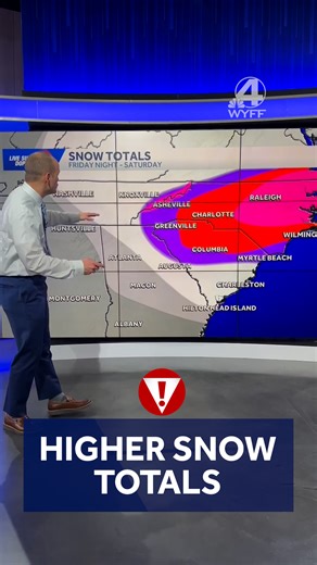 @wyffnews4 on Instagram: "Significant snow storm to hit the Carolinas bringing Blizzard-like conditions toward the coast 1.30 Update A winter storm is set to bring heavy snowfall and blizzard conditions to the Carolinas and Georgia throughout Saturday, with snow totals reaching up to 1 foot in some areas and extreme cold warnings in effect. New data suggests snow totals of 4 to 6 inches across the Western Carolinas, with locally heavier amounts up to 1 foot in western North Carolina. The eastern