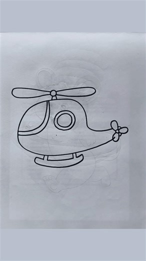 How to Draw Cartoon Helicopter 🚁 #drawing #youtubeshorts #art #easydrawing #shortsfeed #stepbystep