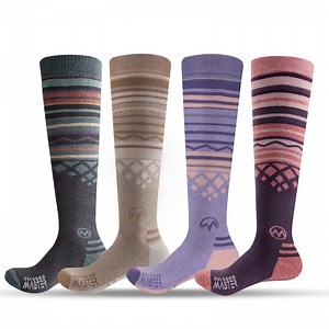 OutdoorMaster Ski Socks 4-Pack Merino Wool, Over The Calf Non-Slip Cuff for Men & Women - Walmart.com