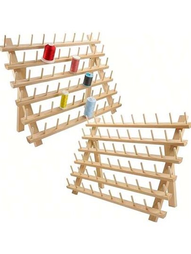 30/60 Spools Wooden Thread Rack Thread Holder Organizer Yarn Storage Sewing Thread Storage Rack Bobbin Holder For Sewing, Quilting, Embroidery, Hair-Braiding | SHEIN