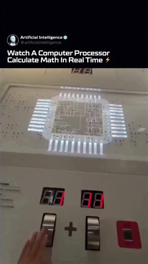 Artificial Intelligence (AI) on Instagram: "Most people have never seen how a computer really thinks. This interactive exhibit magnifies what happens inside a CPU, letting you control inputs and watch them turn into binary signals. Light paths show electricity flowing through logic gates to complete calculations. A clear, visual breakdown of how modern computing actually works. • Follow @artificialntellligence for more content on AI and technology. #technology #computing #cpu #engineering #innov