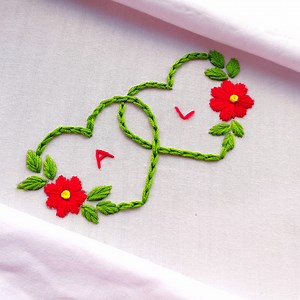 2.4M views · 27K reactions | Simple easy rumal embroidery design || Love embroidery design❤️❤️ | Secret Hand Stitch | Facebook