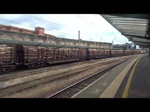 The Class 70 'GE PowerHaul' Colas Rail Freight No.70817 with Load of Logs was passing at Carlisle.