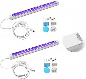UV Black Light Bar USB DC 10W 1ft LED Blacklight Bar Strip Lights for Bedroom Fluorescent Paint Poster Party Glow in The Dark Light Magnet 2 Pack