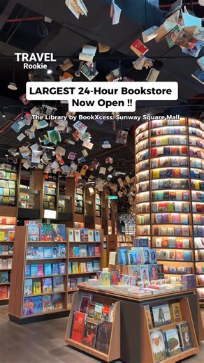 KL Foodie on Instagram: "Southeast Asia’s Largest 24-Hour Bookstore is opening in KL 😱 A massive 38,000 sq. ft playground of books, design, culture, and pure imagination🤯🔥 Built to be Southeast Asia’s latest cultural landmark - you can study, dine, create, wander...or simply exist 24/7 🌙 Rising across two stunning levels at Sunway Square Mall, expect: 🏛️ Floor-to-ceiling shelves 📖 Hidden nooks 🌙 A space that transforms day & night 🖼️ Unique immersive designs throughout the place & more A