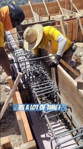 How To Build A Rebar Grade Beam Foundation With Piers | Rebar Tying Gun | #Concretework 💯🫡