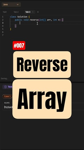 #007 Reverse an array | Coding Everyday