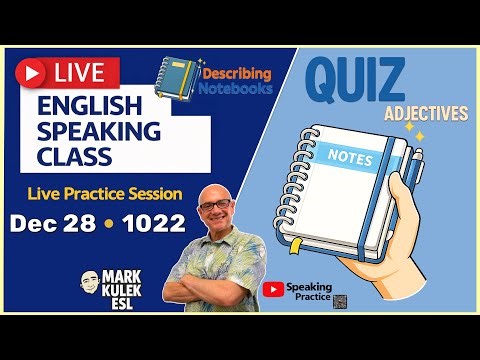 Adjectives → Describe Notebooks | Learn English → Live Stream Class