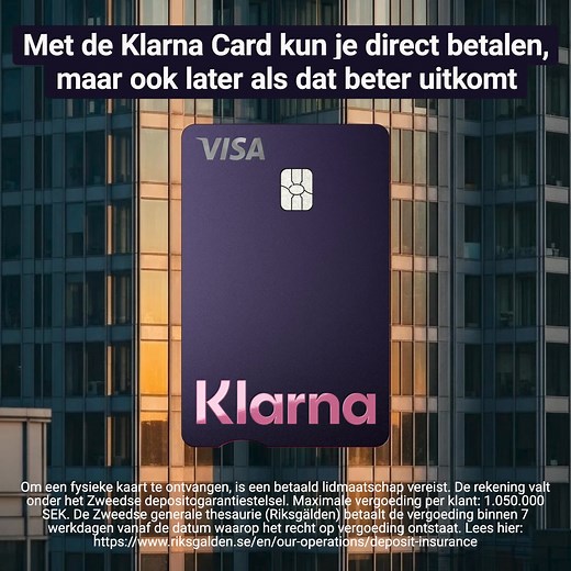 De bankpas waarmee je later kunt betalen | Klarna