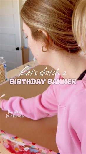 I get asked this all the time…“Do you freehand sketch your banners first?” Yes, I do!! Every single one!🩷Before any paint touches the paper, I lightly sketch out the entire layout by hand… spacing, lettering, balance, illustrations, etc. I use a chalk pencil (the exact one is linked in my Amazon storefront 🤍)! It’s precise without being harsh on the paper and doesn’t show through the paint. It’s been one of my go-to tools for years!Freehanding is just the method that feels most natural and eas