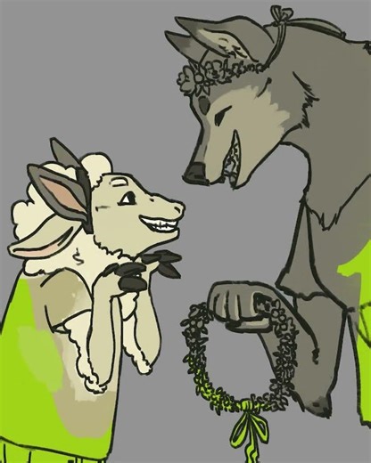 🐑🐺🌸 sheep or wolf? #art #procreate #digitalart #speedpaint #wolfart #cuteart #sheepart