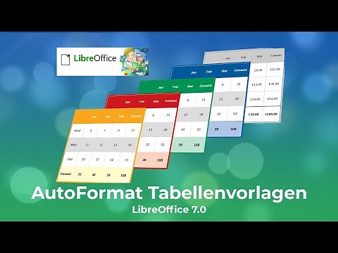 AutoFormat Tabellenvorlagen – LibreOffice 7.0 (German/Deutsch)