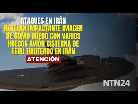 Revelan impactante imagen de cómo quedó con varios huecos avión cisterna de EEUU tiroteado en Irán