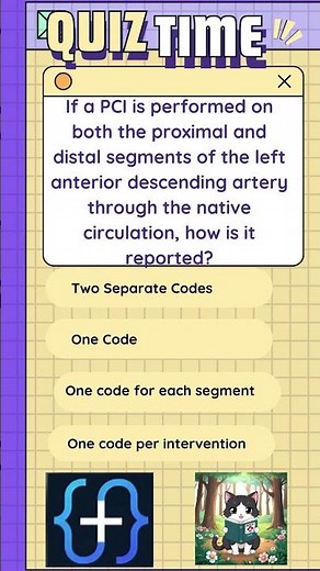 Cardiovascular Practice Questions Medical Coding Exam PCI LAD #medicalcoding #cpcexamtips