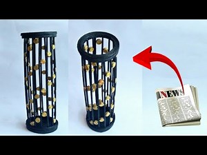 Newspaper flower vase | flower vase making | newspaper craft | HMA##274