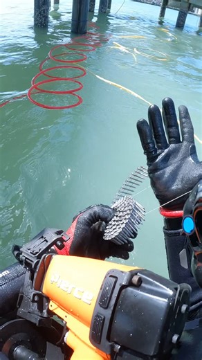 Studt Marine | Laying those last few nails in the mud 🐚🦞🔨 • Piling Wrap • Hull Cleaning • Dock Cleaning • Prop Swaps • Anode Replacements Contact us... | Instagram