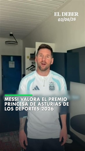 Messi reacts to winning the 2026 Princess of Asturias Award for Sports