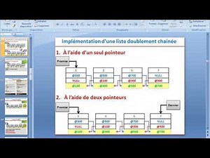 partie 1: définir la structure d'une liste doublement chainée et afficher son contenu