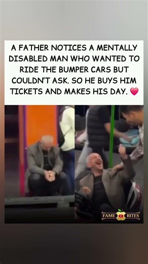 Saw him watching. Made him ride. Simple kindness. 💙#Kindness #BumperCars #GoodPeople #Heartwarming
