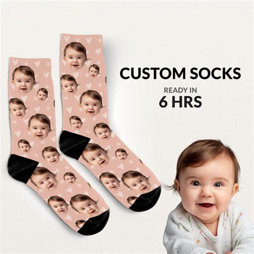 Custom Baby Face Socks, Many Faces Custom Parent Gift, Cute Baby Picture on Socks, Customized Christmas Gift for Parents, Baby Gift - Etsy