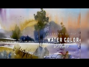 Abstract landscape |Water color painting tutorial | Prakashan Puthur