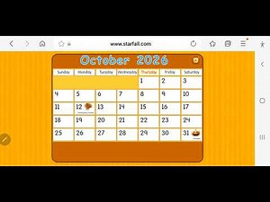 Starfall Daily Calendar - October 30, 2026