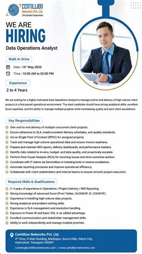 Data Operations Analyst Hiring in Hyderabad | Walk-In Drive 2026 🔥
