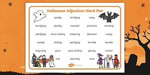 Halloween Adjectives Word Mat