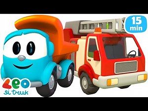 Leo si Truk & mobil untuk anak | Mobil pemadam kebakaran | Kartun edukasi @LeosiTruk
