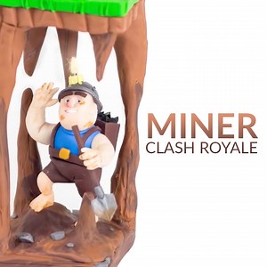 Today we are creating the Miner from Clash Royale from polymer clay!! This is the first time I created a tiny (underground) Diorama for a Clash Royale card. How do you like this idea? I just had the feeling that the legendary card Miner and his romantic candle would be lost without his underground environment :D | ClayClaim