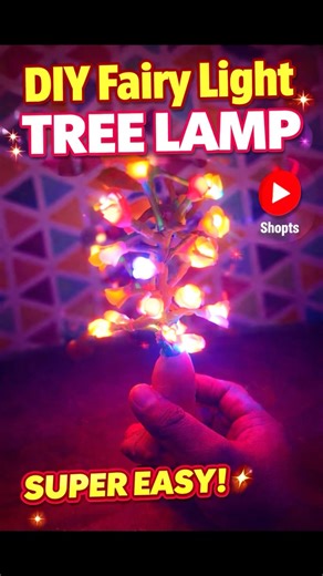 Beautiful Fairy Light Tree DIY ✨Super Easy 💥 #diy #crafts #homedecor #roomdecor #creative #shorts