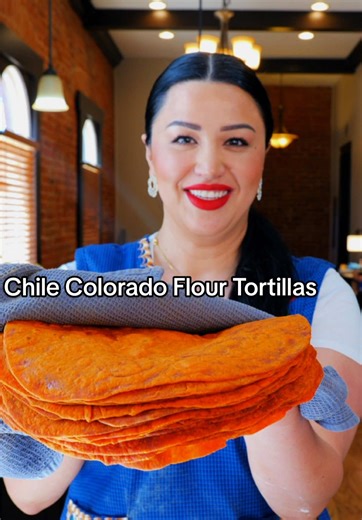 Handmade Chile Colorado Flour tortilla recipe from Scratch, is one of my original recipes that everyone loves -Red Flour Tortillas make the most simple recipe a memorable one! Ingredients 2.5 cups of AP Flour extra for stretching tortillas(Gold Medal) 1 cup of warm water (extra if needed) 3 Tbsp Lard, shortening, or butter 1 1/2 tsp salt 1 tsp ground cumin 1/2 Tbsp Mexican oregano For spicy tortillas, use 6 chiles de árbol or 4 Chiltepines Tip‼️ Don’t burn the Chile blend! Mucho take it easy on 