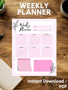 Weekly Planner 2025 Printable Minimalist Undated Weekly Notes to Do Reminder Schedule PDF PNG - Etsy