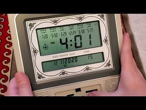 How To Set Azan Clock Al harameen HA 4012 ساعة الآذان ضبط وتعيير واختيار المدينة