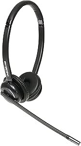 Wireless Dual Ear Headset Compatible with Polycom Phone VVX600, VVX601, Cellphones and Computers, Lightweight, Anaswer Calls Away from Your Phone, Comfortable for All Day