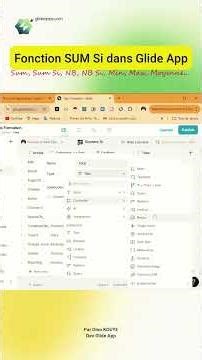 Comment utiliser la fonction SUM si dans Glide (glideapps.com) App?