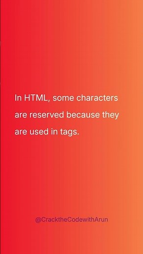 What Are HTML Entities? | HTML Entities Explained #html #webdevelopment #coding #interviewquestions