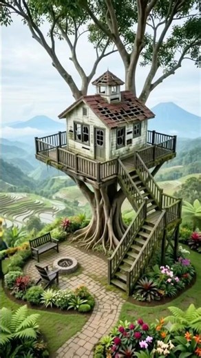 From Ruins to Luxury Treehouse | AI Timelapse