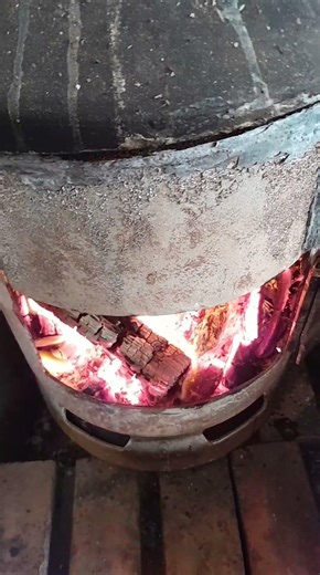 Old first gas bottle log burner