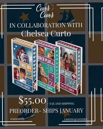 ✨🏒 Cover to Cover Book Box x Chelsea Curto 🏒✨ LIMIT ONE SET PER ORDER We are SO excited to finally reveal our exclusive D.C. Stars Collection by Chelsea Curto, featuring the first THREE books in the series! 💕🏒 Get ready to start your matching D.C. Stars shelf with three gorgeous exclusive editions created especially for this collection! ✨ THIS COLLECTOR’S SET INCLUDES: • Three exclusive hardcover editions • Custom-designed covers created exclusively for this collection • Gorgeous foil detail