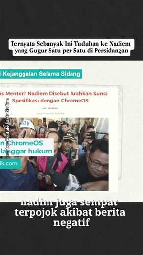 Sebanyak ini tuduhan Pak Nadiem gagal semua dipersidangan. Kan kaya gini mah narasi tinggal narasi
