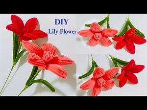 DIY Lily Flower | how to make Lily flower with Pipe Cleaners | easy way for beautiful Lily flower