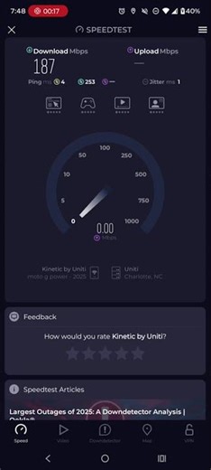 kinetic by Windstream home Internet speed test