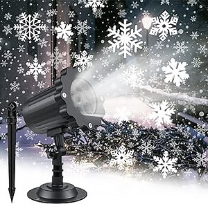 Christmas Snowfall Light Projector Outdoor, Christmas Waterproof LED Snowflake Projector, Holiday Lights Decorations Outdoor Indoor for Christmas Xmas Party Home Garden Landscape Decorative