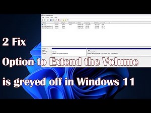 The Windows 11-2 Fix option to extend the volume is greyed off