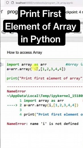 Print First Element of Array in Python Programming #python #code #ai