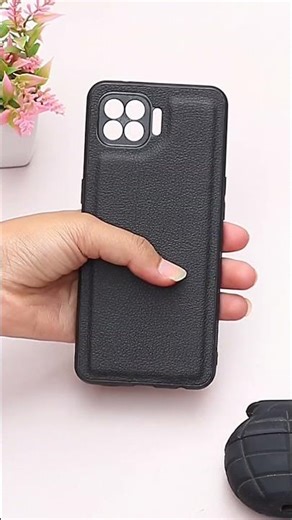 Raised Edges Black Leather Case for Oppo F17