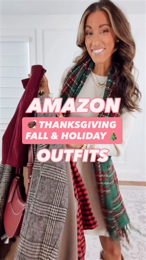 13K views · 44 reactions | ✨Comment ‘OUTFIT’ for links This sweater dress, fall boots, fleece lined tights, corduroy skirt, plaid blazer, sweater top, oversized sweater, hair bow, matching family pajamas , fur boots, travel outfit, and chunky knit scarf would make the cutest thanksgiving or holiday outfits! #holidayoutfit #holidayouts #boots #sweaterdress #falloutfit #amazonfinds #amazonmusthaves | Sistersguidetostyle | Facebook