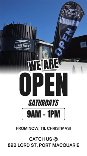 Heads up, legends 🤙 We’re open this Saturday - come through, check out the gear and check off that Christmas shopping list!🎣 | Undertow Saltwater Apparel